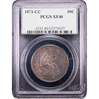 1871-CC Seated Liberty Half Dollar (50c) Obverse Slab Image