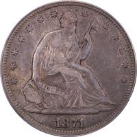 1871-CC Seated Liberty Half Dollar (50c) Obverse Image