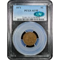 1871 Indian Cent (1c) Obverse Slab Image