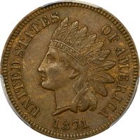 1871 Indian Cent (1c) Obverse Image