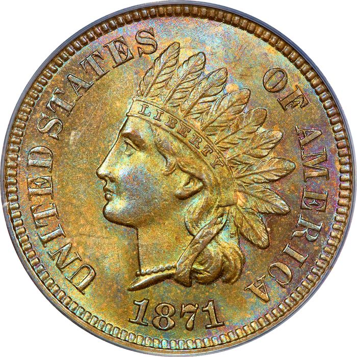 1871 Indian Cent (1c) Obverse Image