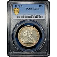 1871-S Seated Liberty Half Dollar (50c) Obverse Image