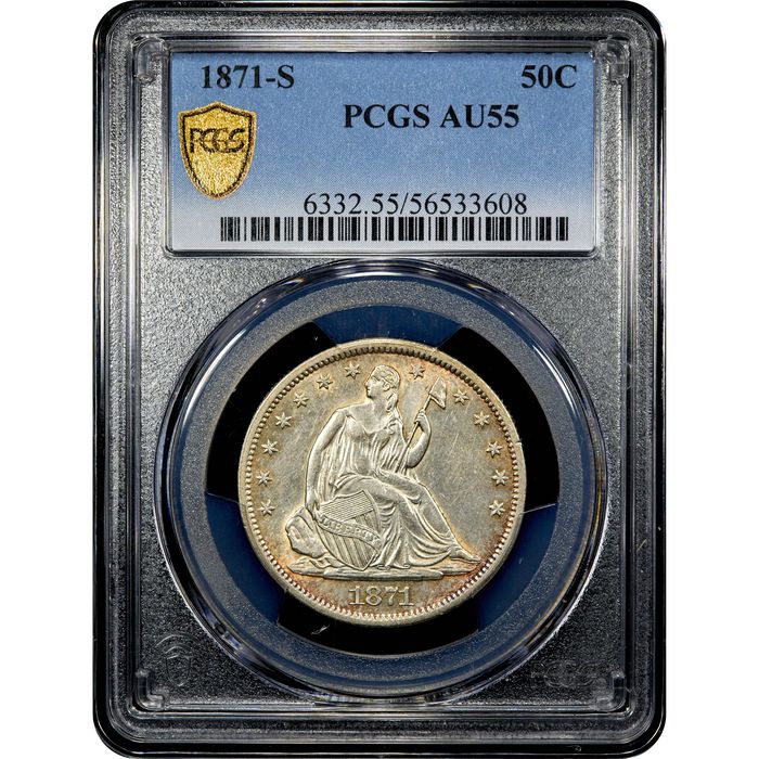 1871-S Seated Liberty Half Dollar (50c) Obverse Image