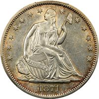 1871-S Seated Liberty Half Dollar (50c) Photo 3