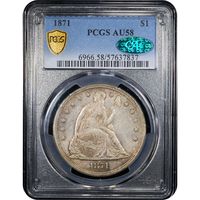 1871 Seated Liberty Dollar ($1) Obverse Image