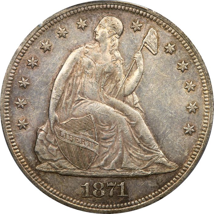 1871 Seated Liberty Dollar ($1) Photo 3