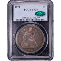 1871 Seated Liberty Dollar ($1) Obverse Image
