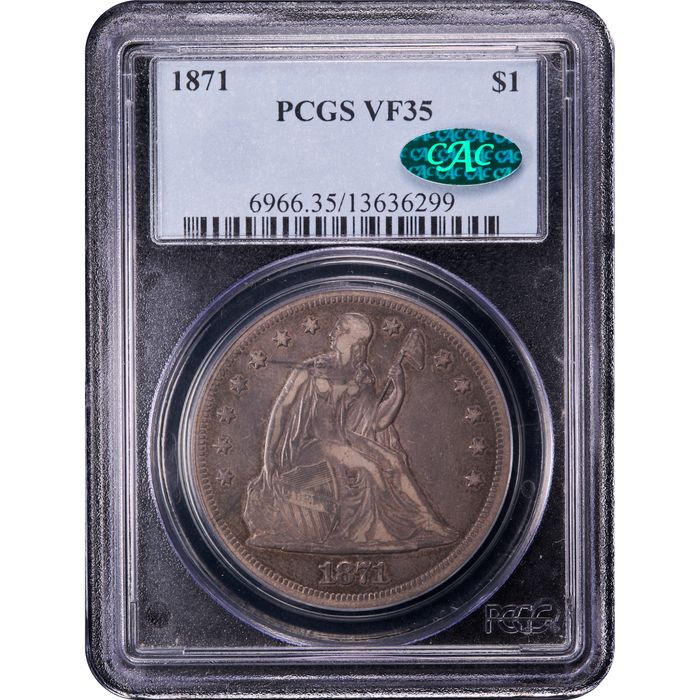 1871 Seated Liberty Dollar ($1) Obverse Image