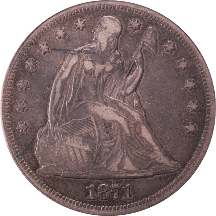 1871 Seated Liberty Dollar ($1) Photo 3