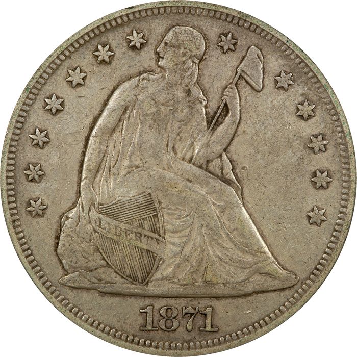 1871 Seated Liberty Dollar ($1) Photo 3