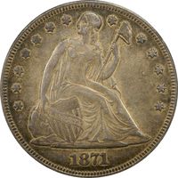 1871 Seated Liberty Dollar ($1) Photo 3