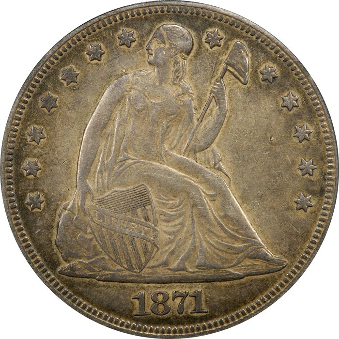 1871 Seated Liberty Dollar ($1) Photo 3