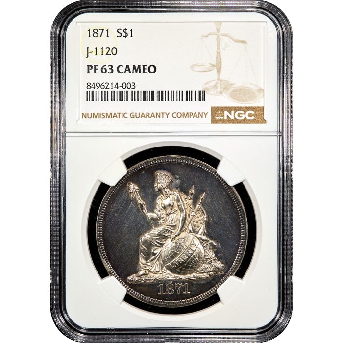 1871 Standard Silver Pattern Dollar ($1) J-1120 Obverse Slab Image