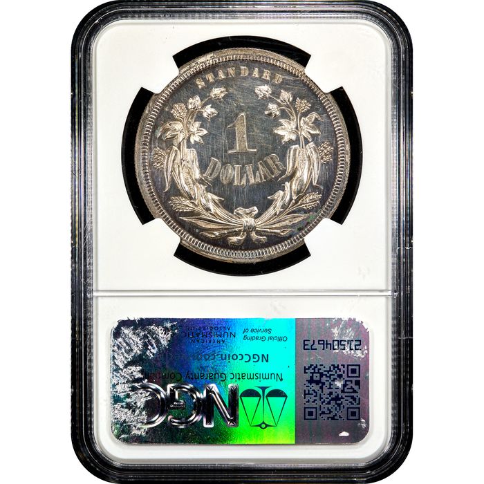 1871 Standard Silver Pattern Dollar ($1) J-1120 Reverse Slab Image