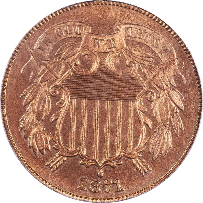 1871 Two Cent (2c) OGH Obverse Image