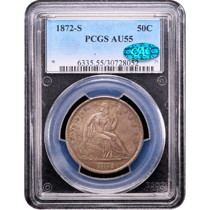 1872-S Seated Liberty Half Dollar (50c) Obverse Image