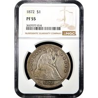 1872 Seated Liberty Dollar ($1) Obverse Slab Image