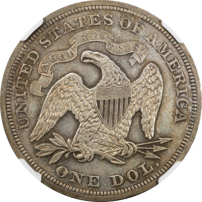 1872 Seated Liberty Dollar ($1) Reverse Image