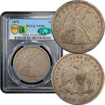 1872 Seated Liberty Dollar ($1) Composite Image