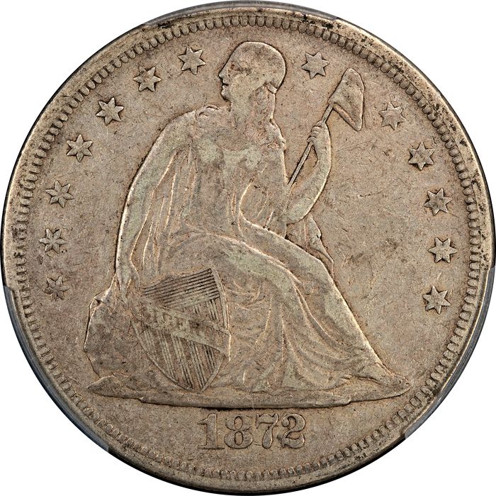 1872 Seated Liberty Dollar ($1) Obverse Image
