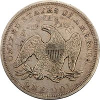 1872 Seated Liberty Dollar ($1) Reverse Image