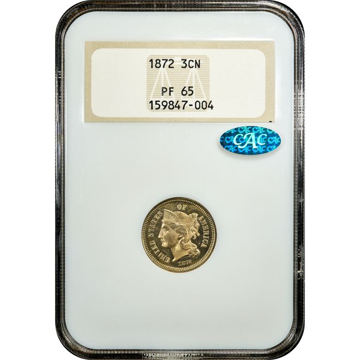 1872 Three Cent Nickel (3CN) Obverse Slab Image