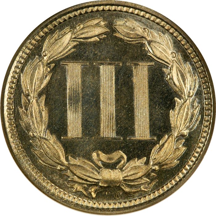 1872 Three Cent Nickel (3CN) Reverse Image