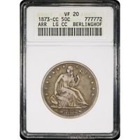 1873-CC Arrows Seated Liberty Half Dollar (50c) Obverse Image
