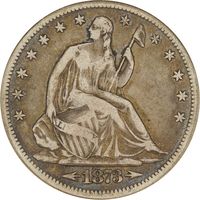 1873-CC Arrows Seated Liberty Half Dollar (50c) Photo 3