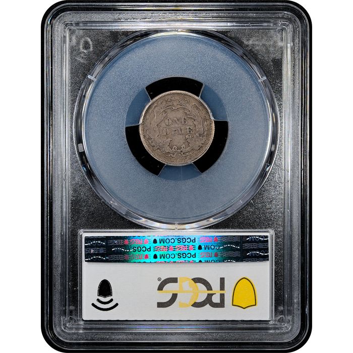 1873 No Arrows Open 3 Seated Liberty Dime (10c) Reverse Slab Image