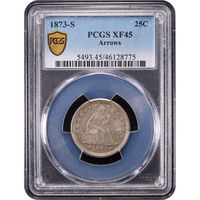 1873-S Seated Liberty Quarter (25c) Arrows Obverse Image
