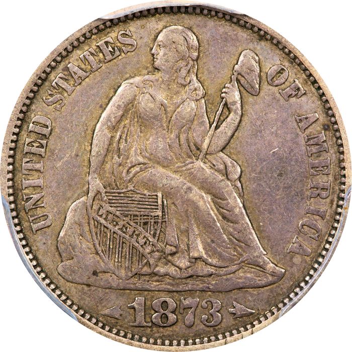 1873 Seated Liberty Dime (10c) Arrows, Doubled Die Obverse Obverse Image