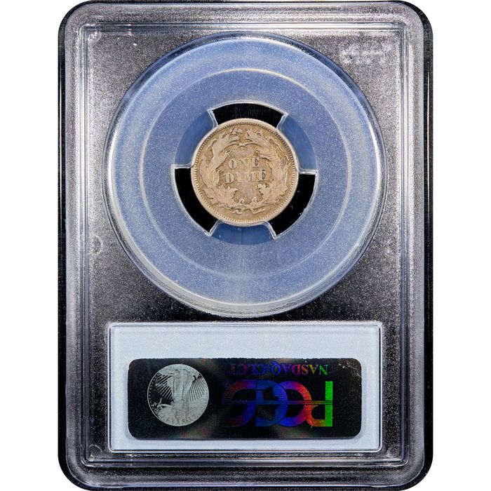 1873 Seated Liberty Dime (10c) Arrows, Doubled Die Obverse Reverse Slab Image
