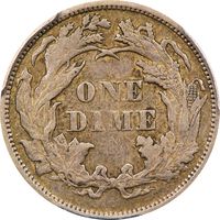 1873 Seated Liberty Dime (10c) Arrows, Doubled Die Obverse Reverse Image