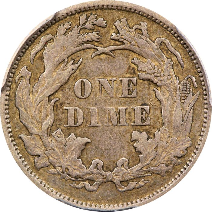 1873 Seated Liberty Dime (10c) Arrows, Doubled Die Obverse Reverse Image