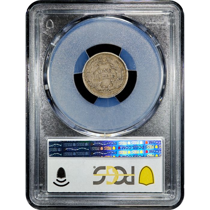 1873 Seated Liberty Dime (10c) Open 3 Reverse Slab Image