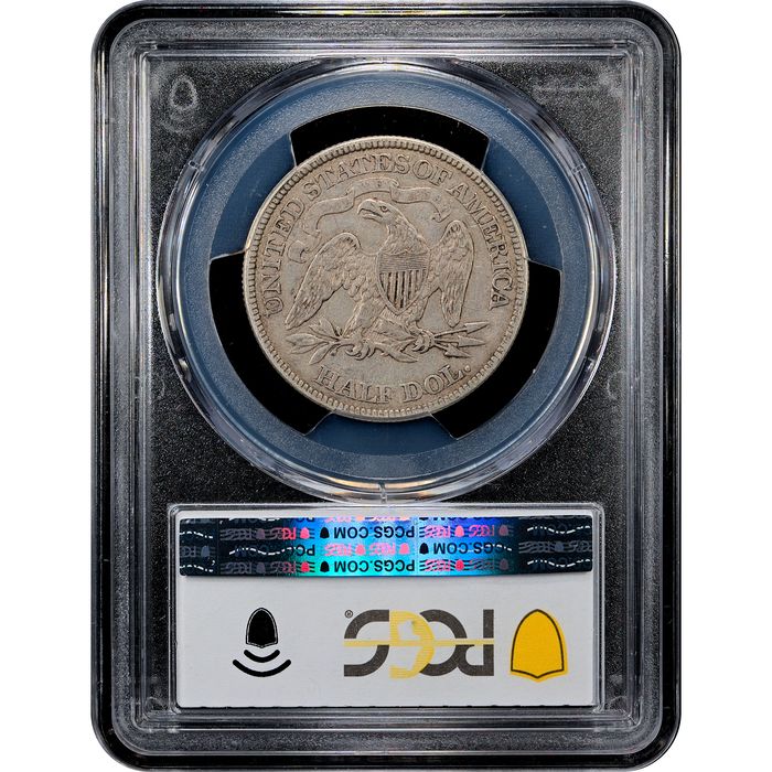 1873 Seated Liberty Half Dollar (50c) Arrows Reverse Slab Image