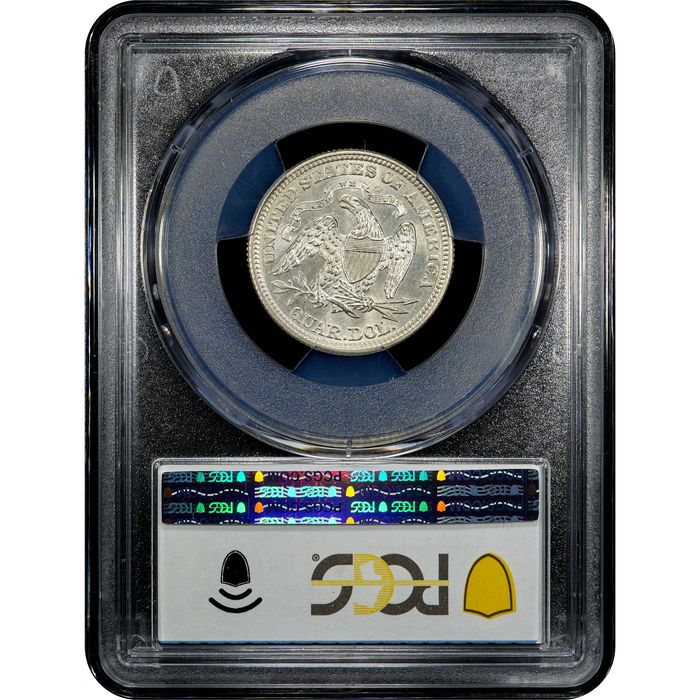 1873 Seated Liberty Quarter (25c) Arrows Reverse Slab Image