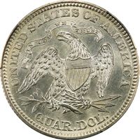 1873 Seated Liberty Quarter (25c) Arrows Reverse Image