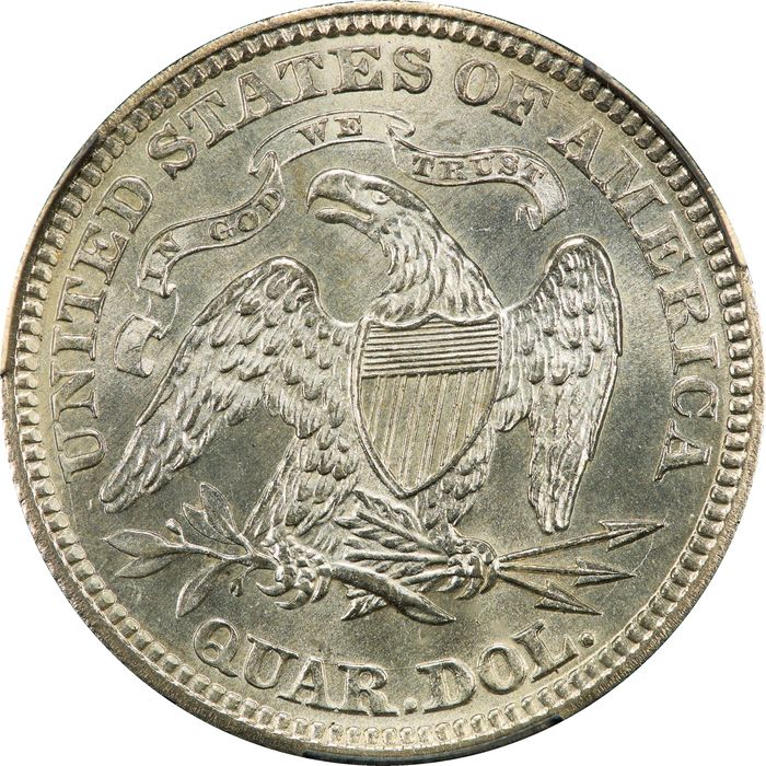 1873 Seated Liberty Quarter (25c) Arrows Reverse Image