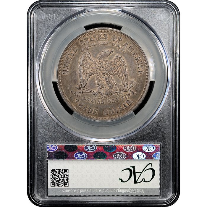 1873 Trade Dollar ($1) Reverse Slab Image