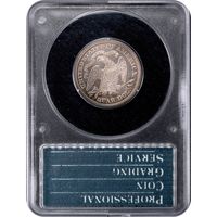 1874 Arrows Seated Liberty Quarter (25c) Rattler Reverse Slab Image