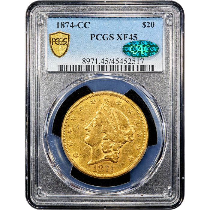 1874-CC Liberty Gold Double Eagle ($20) Obverse Slab Image