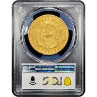 1874-CC Liberty Gold Double Eagle ($20) Reverse Slab Image