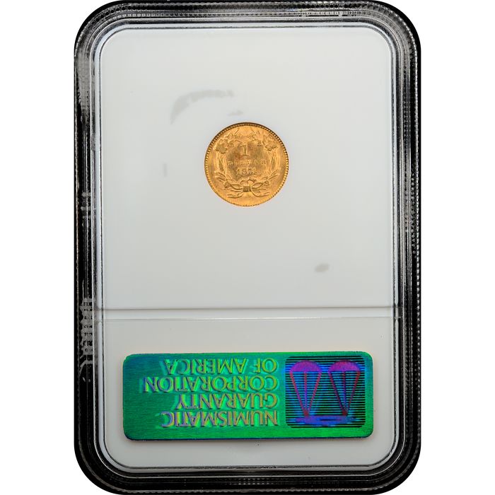 1874 Gold Dollar (G$1) Reverse Slab Image