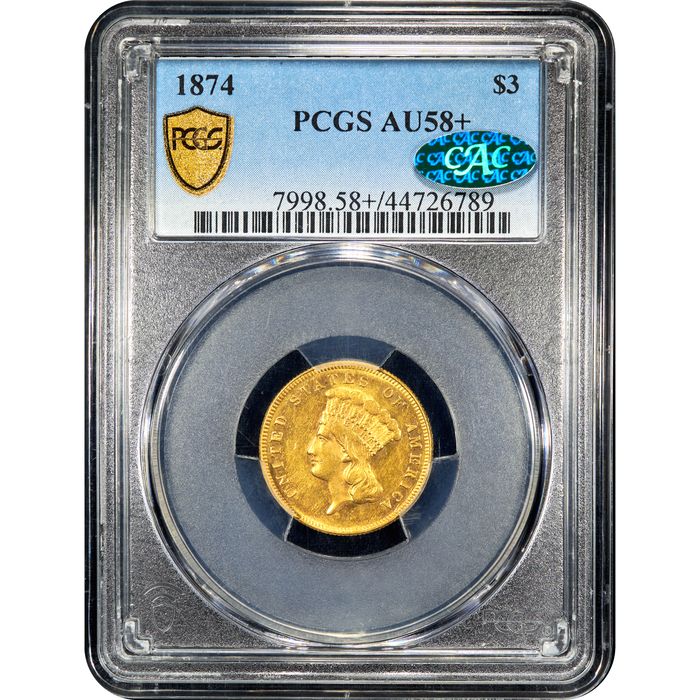 1874 Gold Three Dollars ($3) Obverse Image