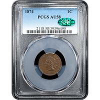 1874 Indian Cent (1c) Obverse Slab Image