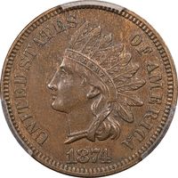 1874 Indian Cent (1c) Obverse Image