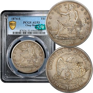 1874-S Trade Dollar ($1) Chopmarked Composite Image