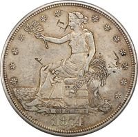 1874-S Trade Dollar ($1) Chopmarked Obverse Image